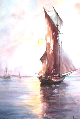 Voilier de retour au port